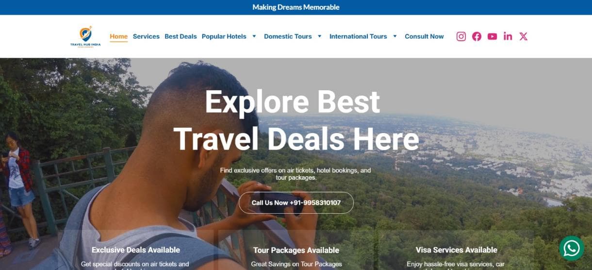Travel Hub India website preview